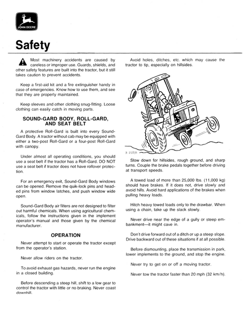 John Deere 4630 Tractor Operator Service Manual PDF