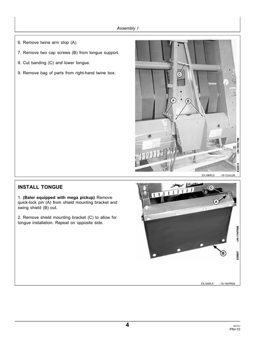 John Deere 466 566R Round Baler Setup & Inspection Manual