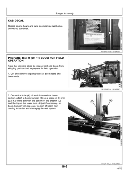 John Deere 4700 Self Propelled Sprayer Pre-Delivery Manual PDF