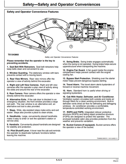 John Deere 470 P Excavator User & Operator Guide OMT471214X019