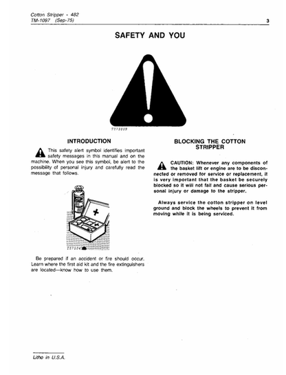 John Deere 482 Cotton Stripper Diagnostic Technical Manual TM1097