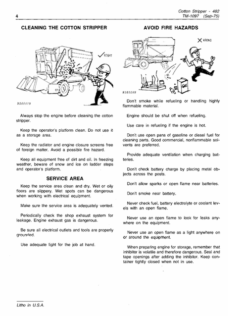 John Deere 482 Cotton Stripper Maintenance Manual PDF TM1097