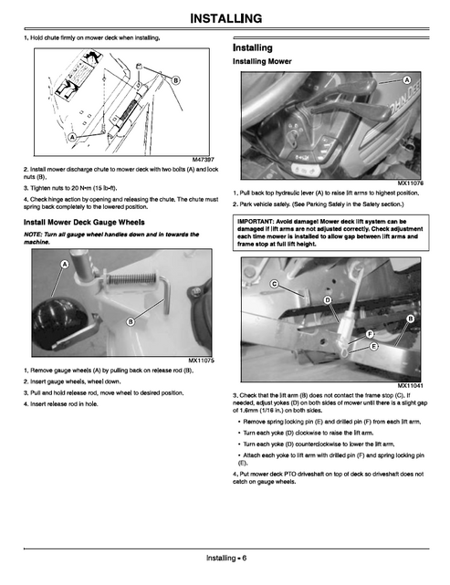 John Deere 48C 54C 62C Mower Deck Operator Manual PDF OMM161831