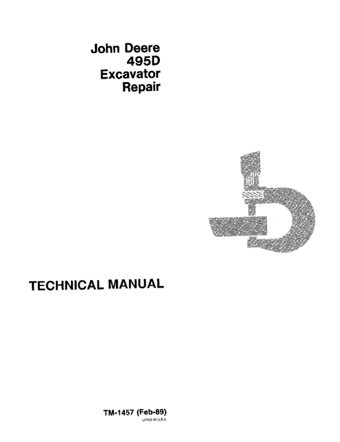 John Deere 495D Excavator Repair Technical Manual TM1457
