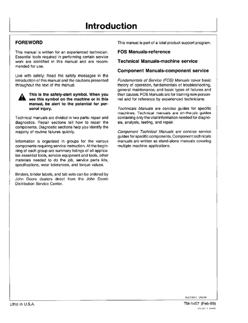 John Deere 495D Excavator Service & Repair Manual TM1457