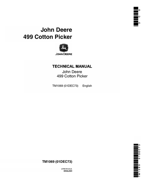 John Deere 499 Cotton Picker Technical Manual TM1069