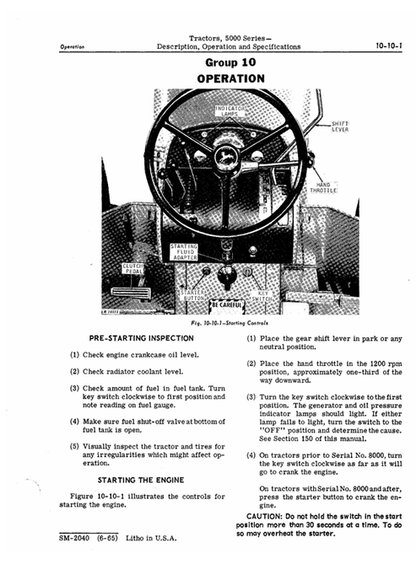 John Deere 5000 Series Agricultural Tractor Workshop Manual SM2040