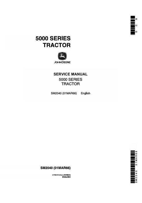 John Deere 5000 Series Tractor Service Manual SM2040