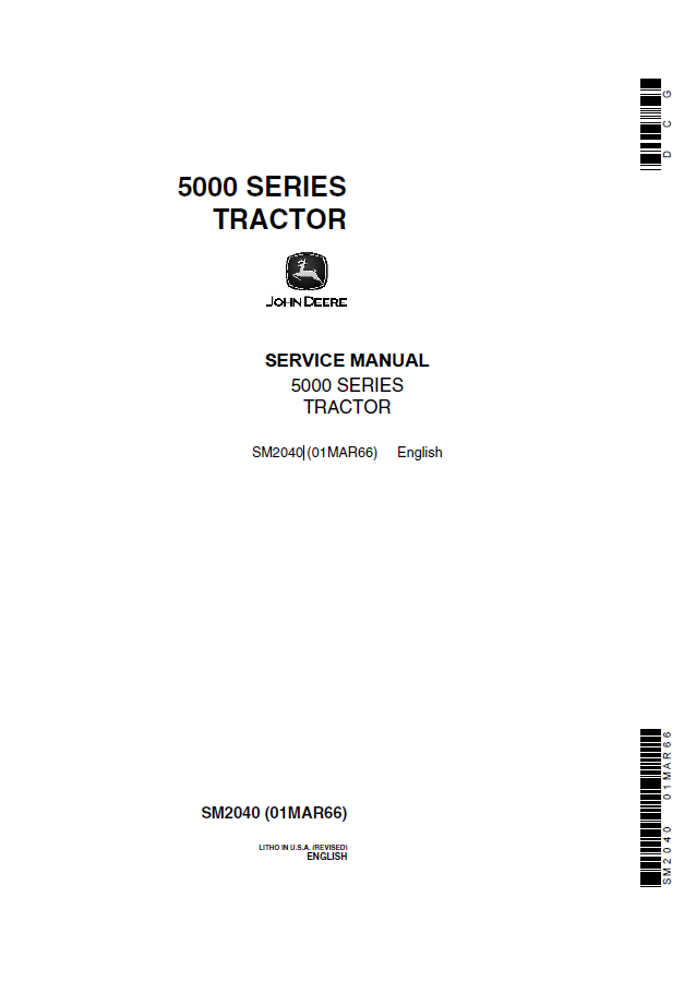 John Deere 5000 Series Tractor Technical Manual SM2040 PDF