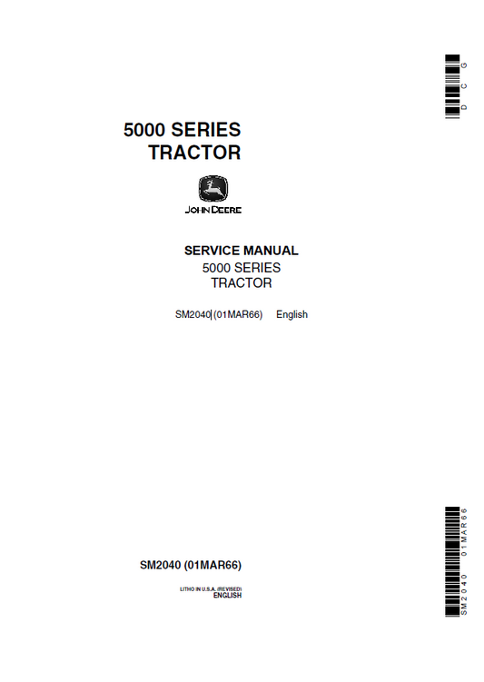 John Deere 5000 Series Tractor Technical Manual SM2040 PDF