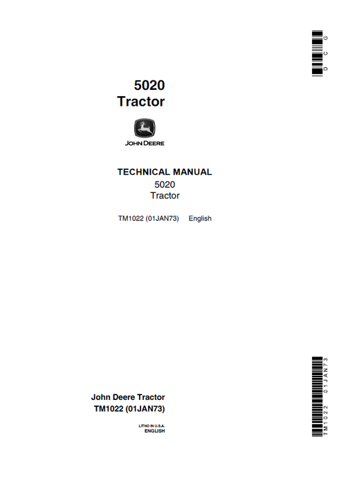 John Deere 5020 Row-Crop Tractor Technical Manual TM1022