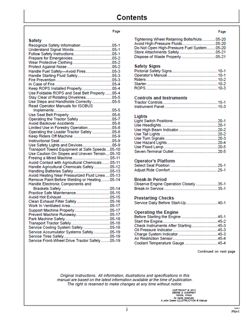 John Deere 5038D 5045D Agricultural Tractor Operator Manual
