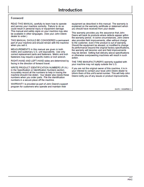 John Deere 5050E Tractor Operation & Maintenance Manual
