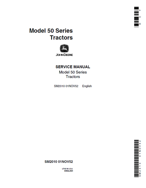 John Deere 50 Series Tractor Service Repair Manual SM2010 PDF