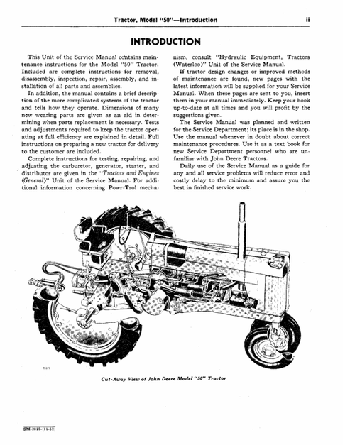John Deere 50 Series Tractor Workshop Service Manual PDF