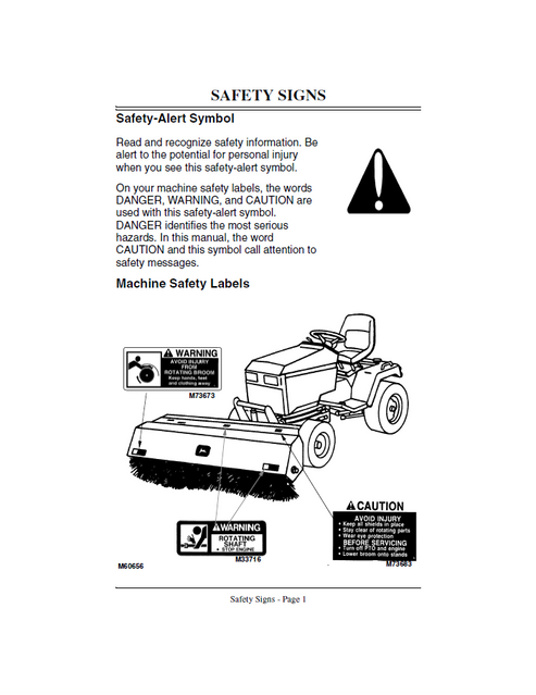 John Deere 51-Inch Rotary Broom Operating Manual & Maintenance Guide