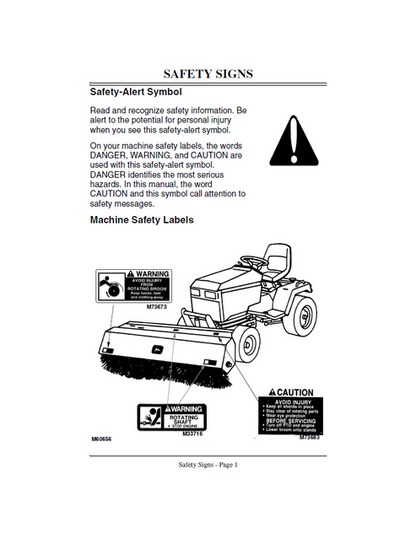 John Deere 51-Inch Rotary Broom Operating Manual & Maintenance Guide