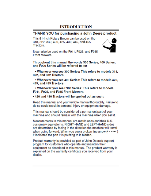 John Deere 51-Inch Rotary Broom Operation & Maintenance Manual PDF