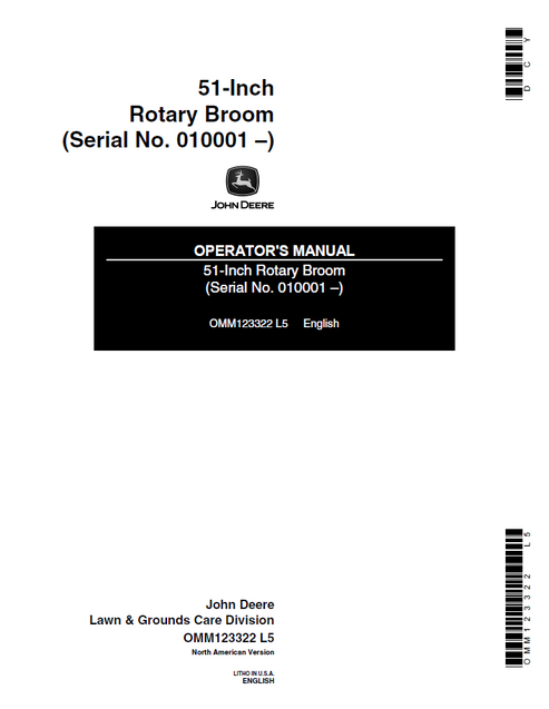 John Deere 51-Inch Rotary Broom Operator Manual OMM123322