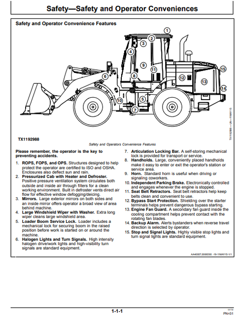John Deere 524K-II Wheel Loader Operator Manual PDF OMT387134X19