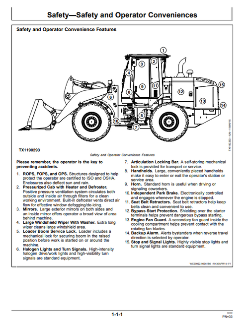 John Deere 524K Wheel Loader Operator Manual PDF