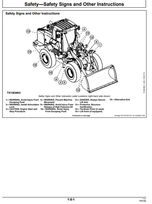 John Deere 524 P-Tier 4WD Loader Operator Manual OMT483917X019
