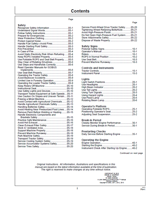 John Deere 5303, 5403 And 5503 Operator Manual PDF OMRE259583