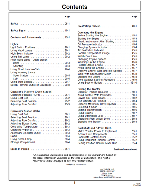 John Deere 5310N And 5510N Narrow Tractor Owner Manual
