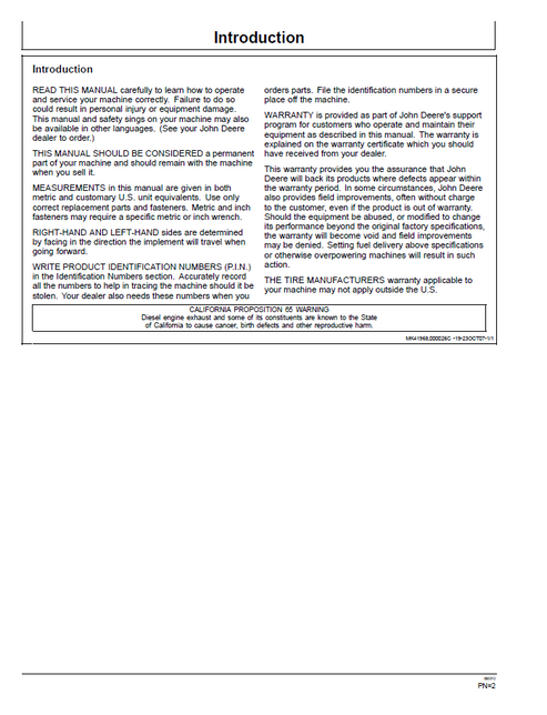 John Deere 5425 5625 5725 Orchard Tractor Operator Manual PDF