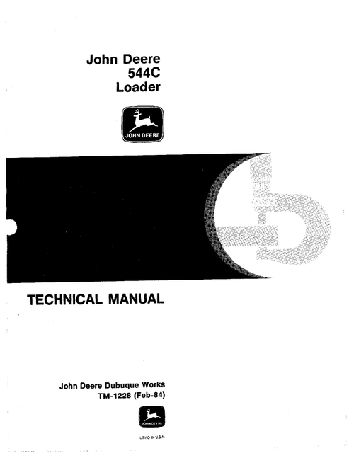 John Deere 544C Wheel Loader Technical Manual TM1228