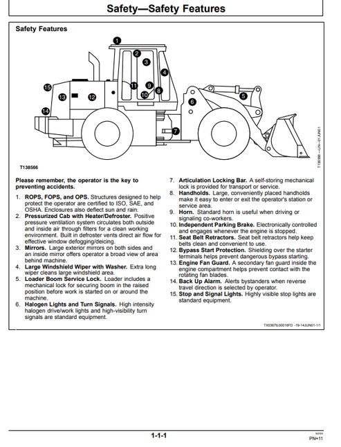 John Deere 544H Loader Operator Manual OMT195359 PDF