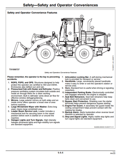John Deere 544K 4WD Loader Operating Guide OMT275694