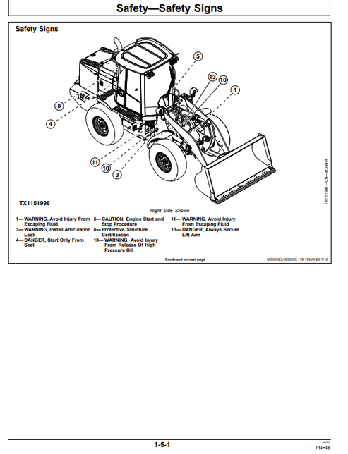 John Deere 544K Wheel Loader Operation & Maintenance Manual