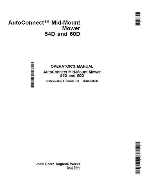 John Deere 54D & 60D AutoConnect Mid-Mount Mower Manual