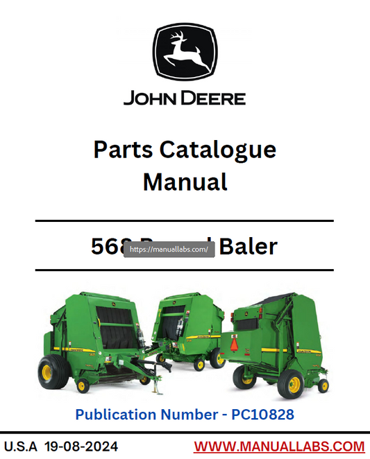 John Deere 568 Round Baler Parts Catalogue Manual PC10828 PDF
