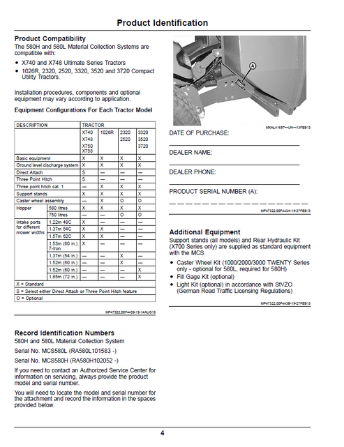 John Deere 580H 580L Material Collection System Operator Manual PDF