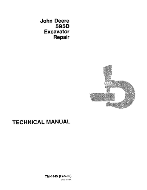 John Deere 595D Excavator Repair Technical Manual TM1445