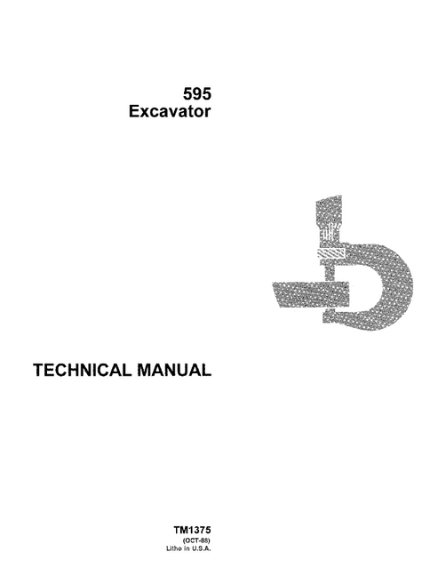 John Deere 595 Excavator Technical Service Manual TM1375