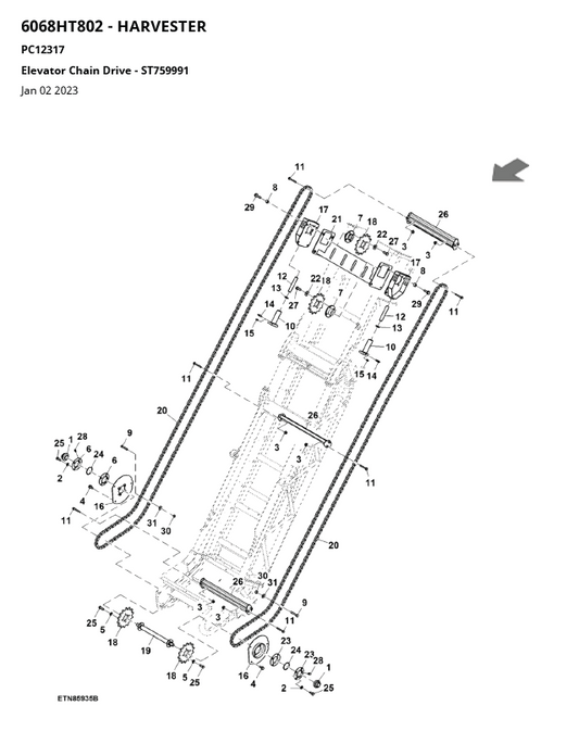 John Deere 6068HT802 Harvester Parts Catalogue Manual PC12317 PDF