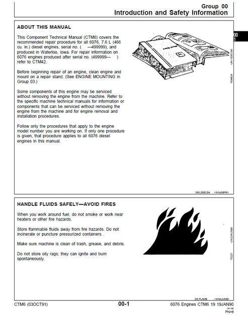John Deere 6076 Engine Component Service Technical Manual CTM6