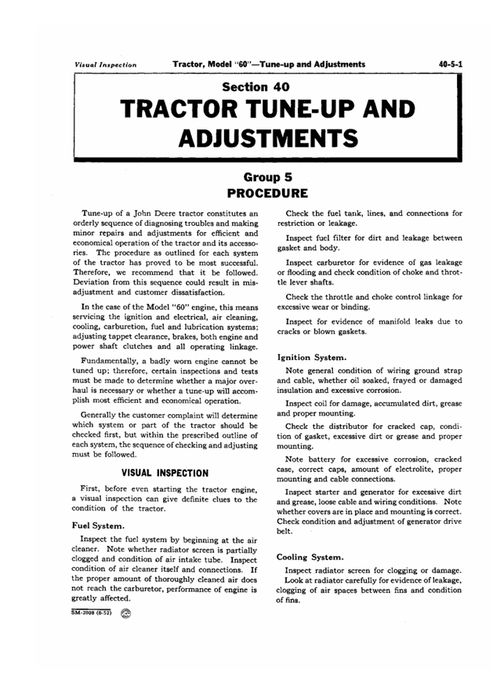 John Deere 60 Series Tractor Maintenance Service Manual SM2008