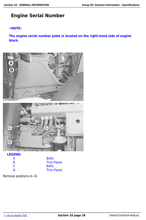 John Deere 6105R-6130R Repair, Service & Troubleshooting Manual