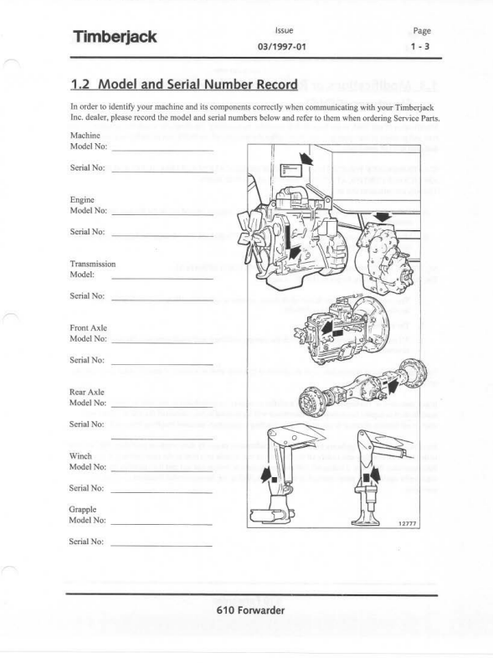 John Deere 610 Forestry Forwarder Operating Manual F293658B