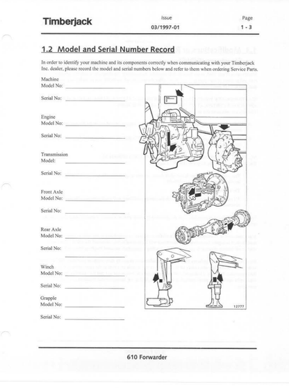 John Deere 610 Forestry Forwarder Operating Manual F293658B
