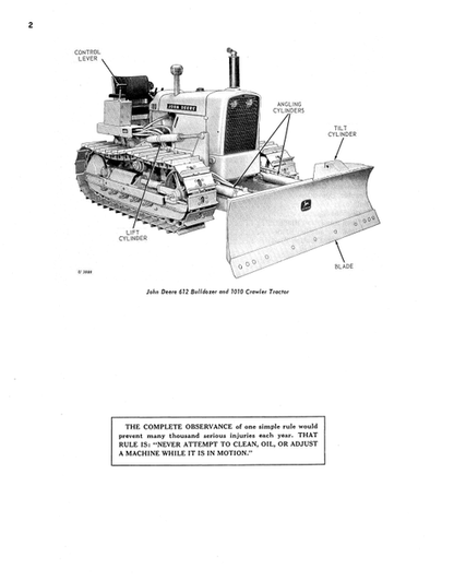 John Deere 612 Bulldozer Operating Manual OMU15833