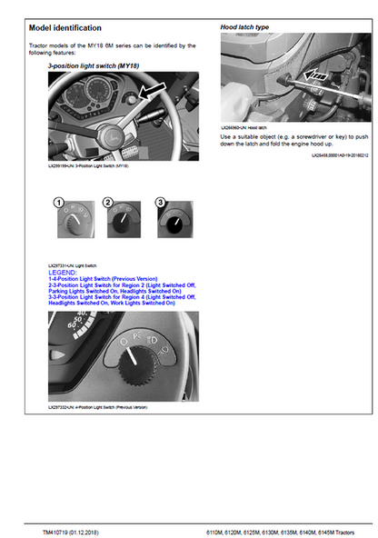 John Deere 6135M 6140M 6145M Tractor Repair Technical Manual TM410719