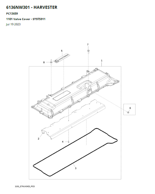 John Deere 6136NW301 Harvester Parts Catalogue Manual PC13659 PDF