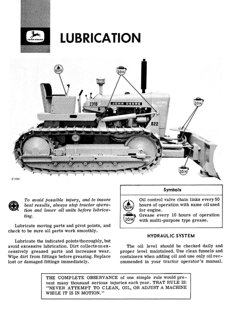 John Deere 622 Bulldozer Operator Guide OMU15837