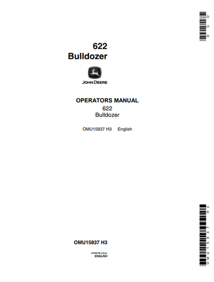 John Deere 622 Bulldozer Operator Manual OMU15837 PDF