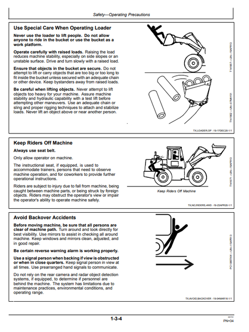 John Deere 624K Loader Operating Guide OMT231641
